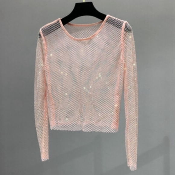 everleigh Tops - Basil & Lola By Everleigh Women's Pink Mesh NWT Top